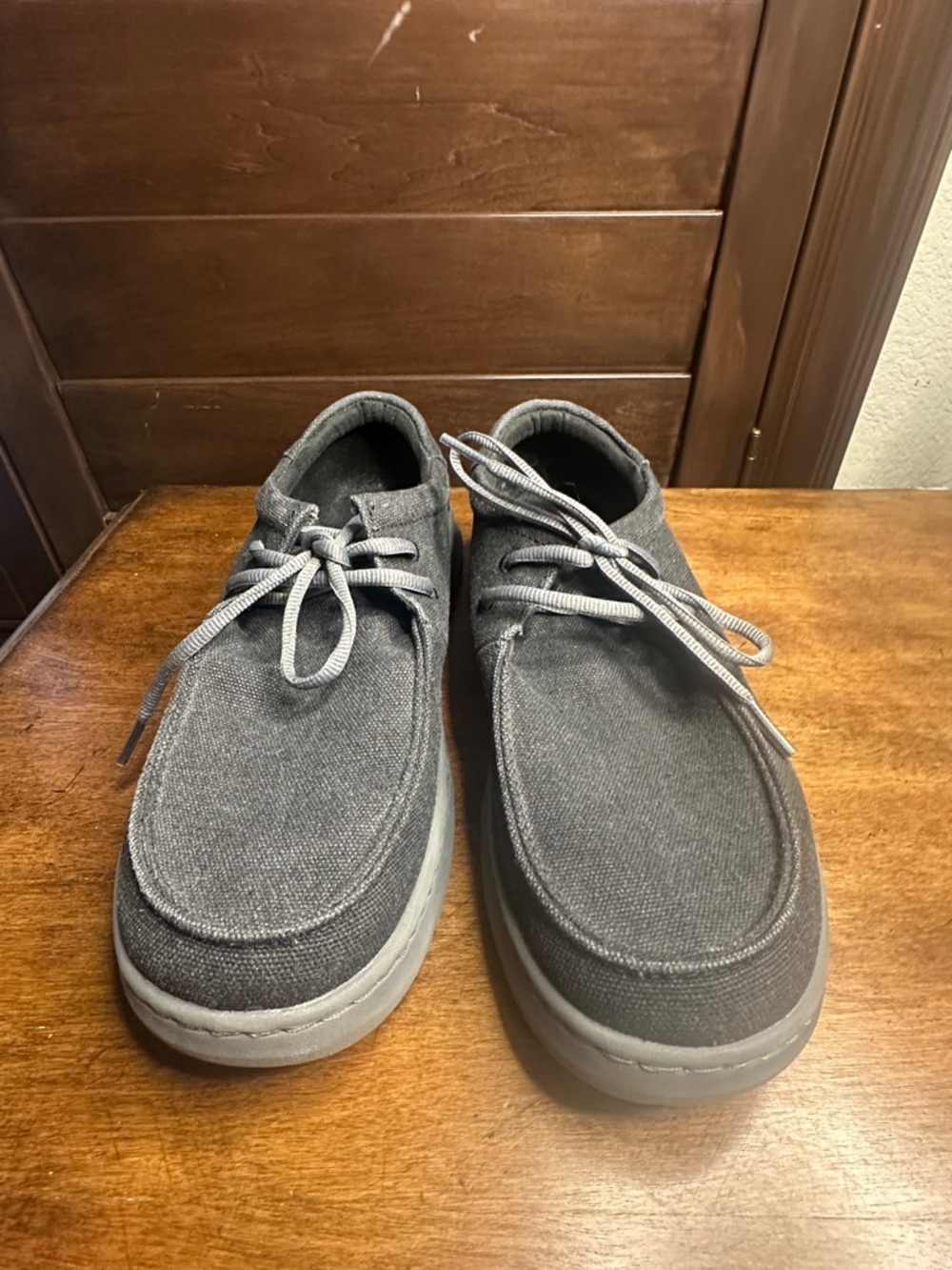 Ariat Men's Gray Canvas Slip-On Lace-Up Loafers